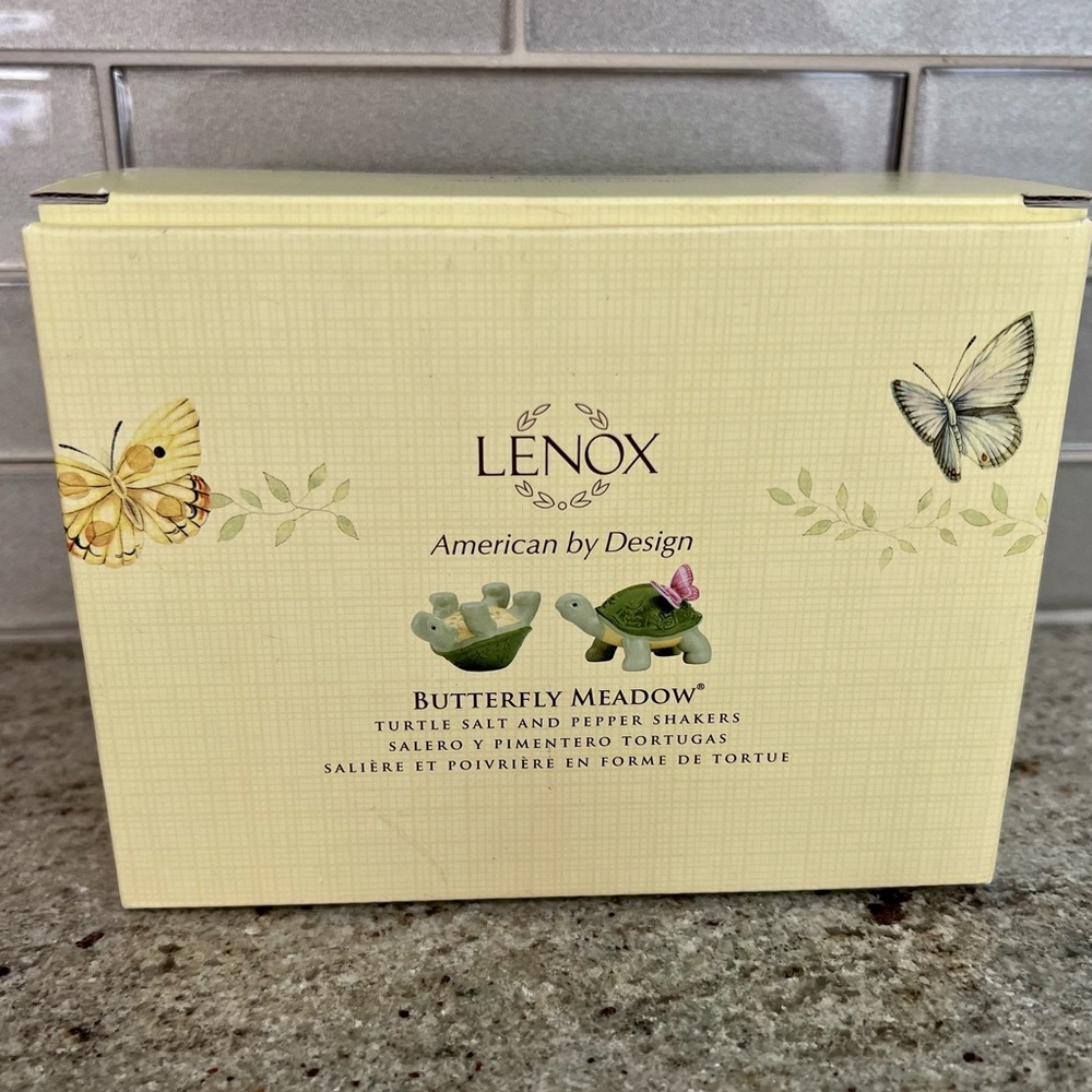 NEW Lenox Butterfly Meadow Turtle Salt Pepper Shakers